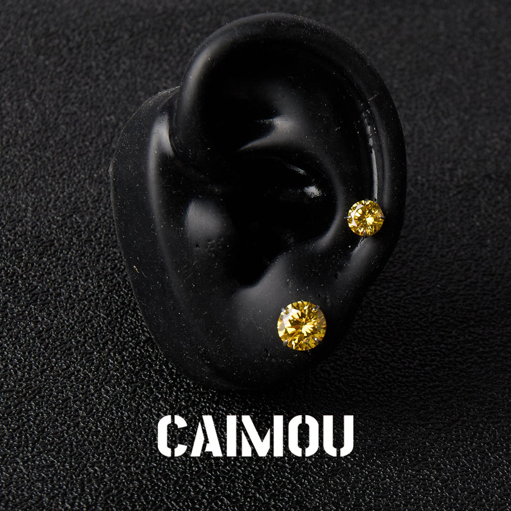 8 Hearts & 8 Arrows Round Zircon Stud Earrings