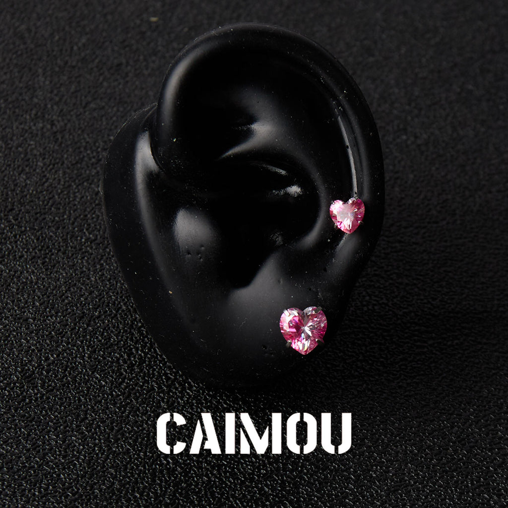 Heart Cubic Zirconia Stud Earrings