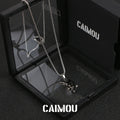 Knife-Holding Cat Pendant Necklace (Lay Flat Version)