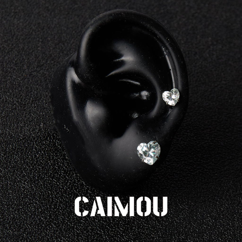 Heart Cubic Zirconia Stud Earrings