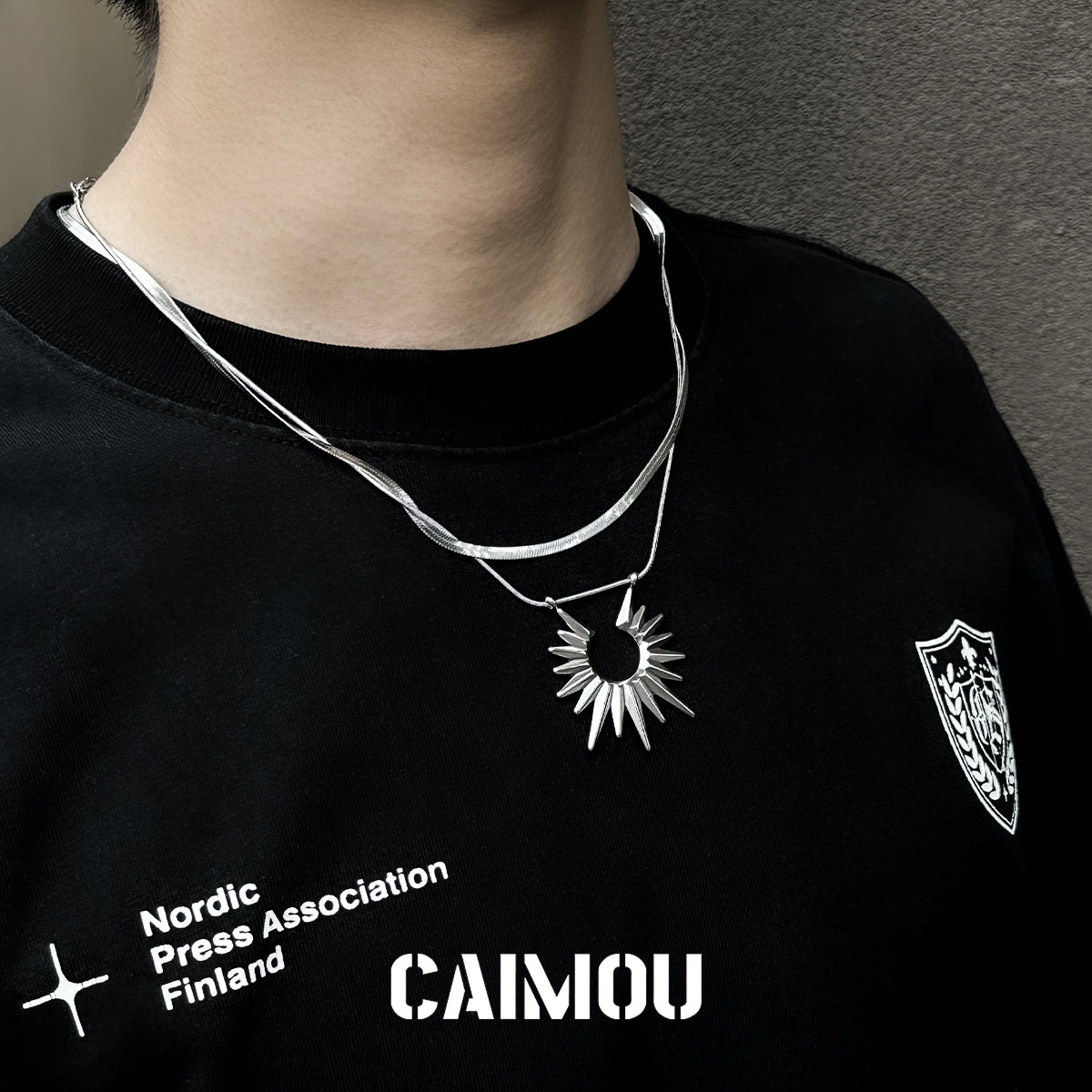 Sunburst Double Layer Snake Chain Choker