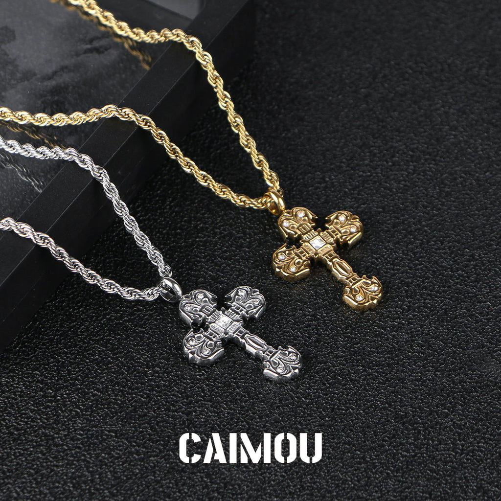 ✝️Textured Cross Necklace