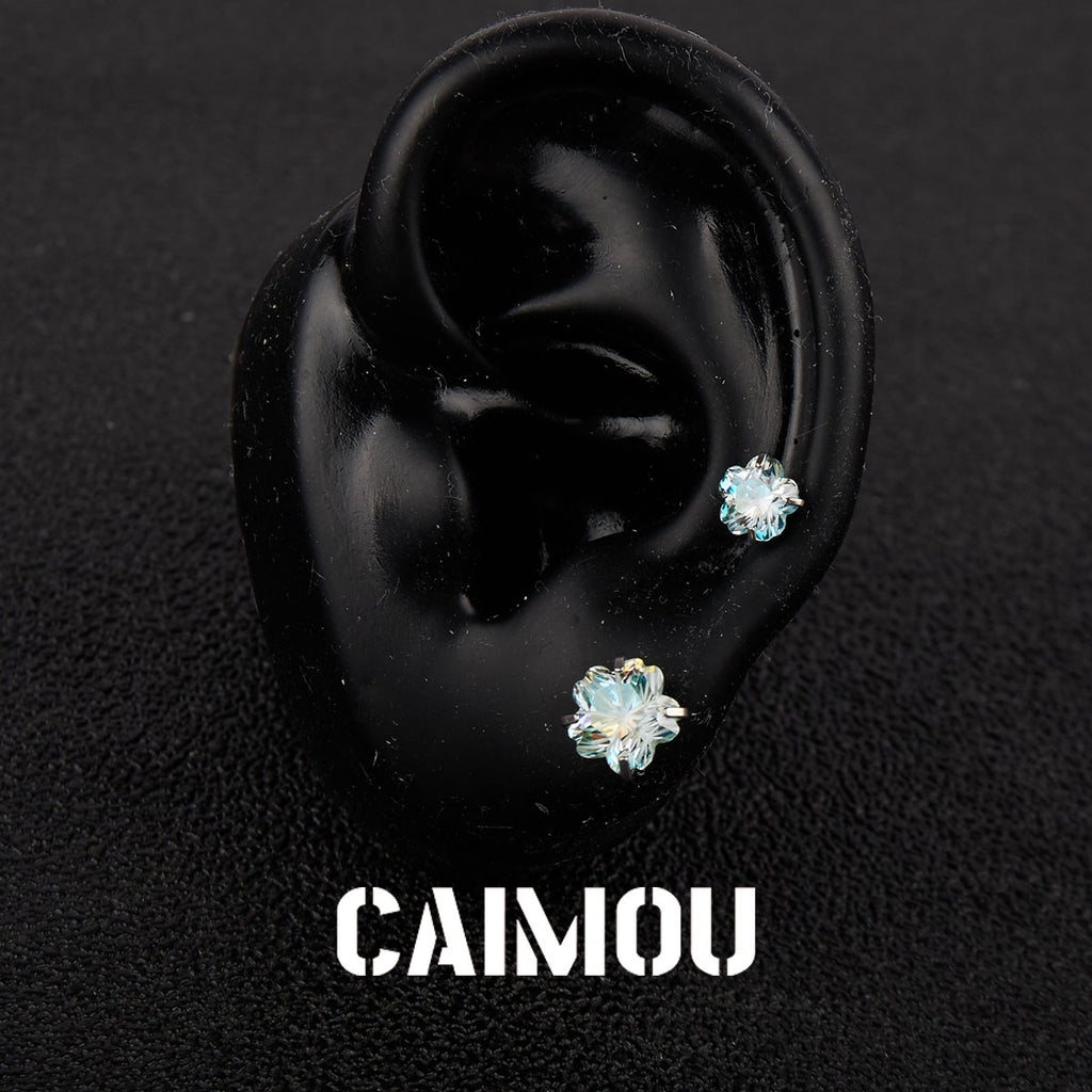 Sakura Cut Flower Zircon Stud Earrings