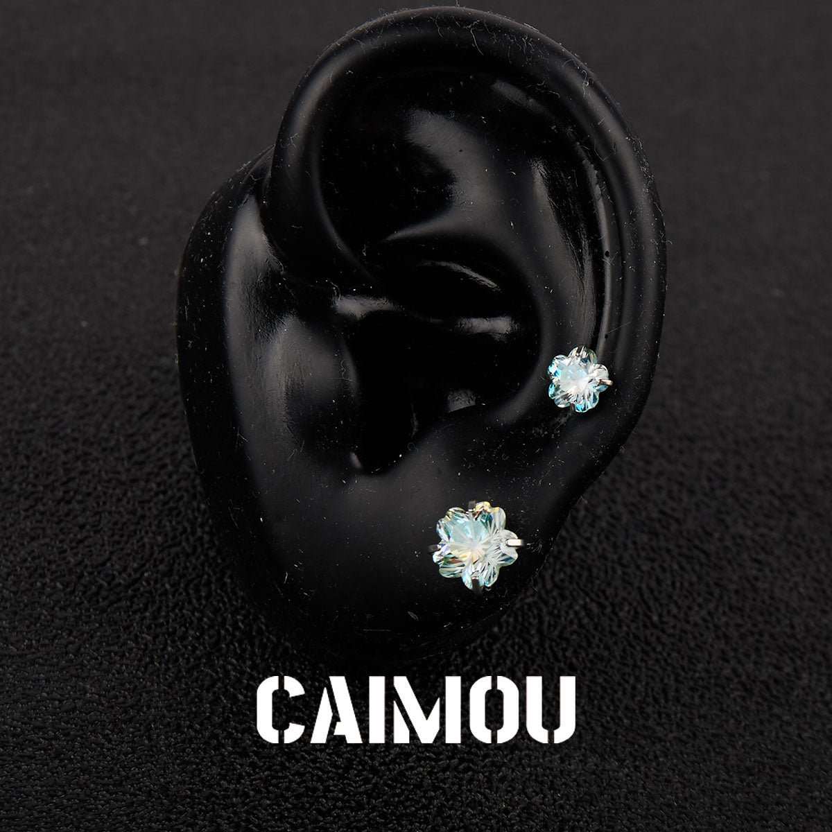Sakura Cut Flower Zircon Stud Earrings
