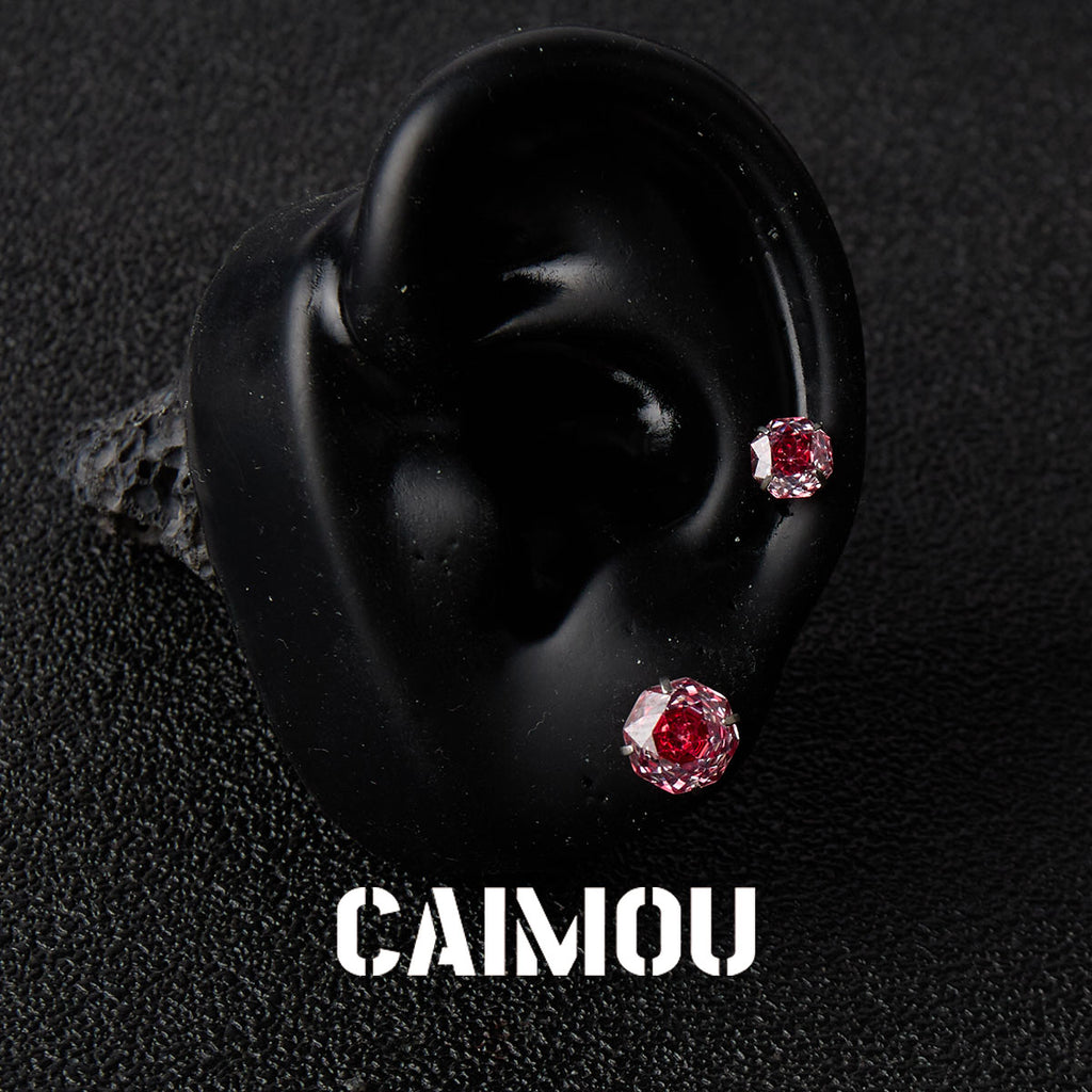Rose Cut Zircon Stud Earrings