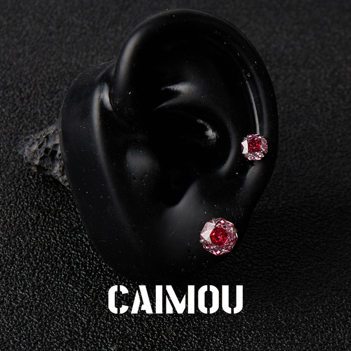 Rose Cut Zircon Stud Earrings