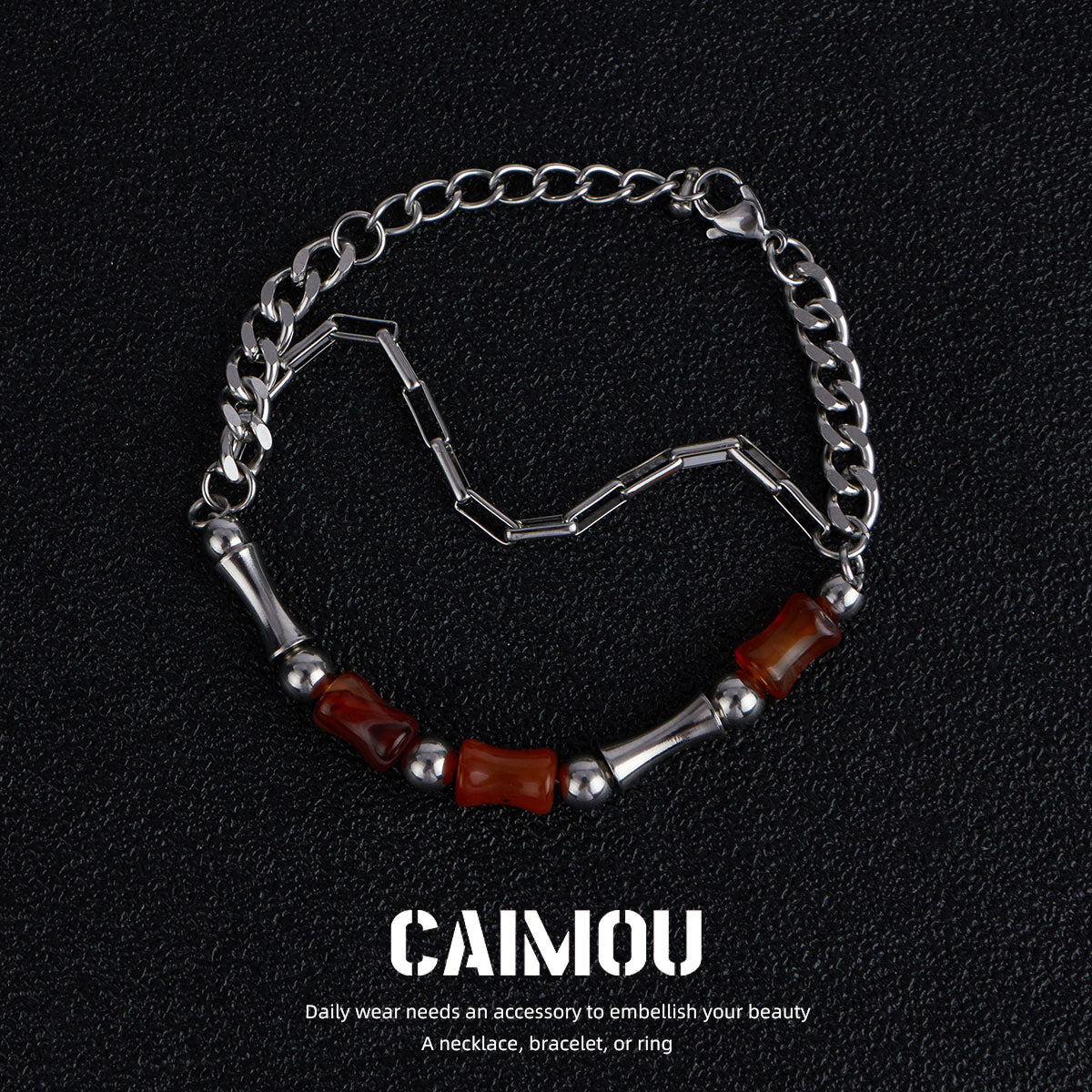 Brown Natural Stone Spliced Bracelet