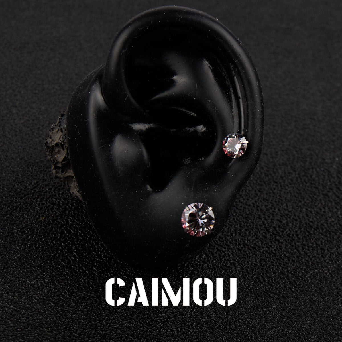 Color Plated Eight Arrows Round Zircon Stud Earrings