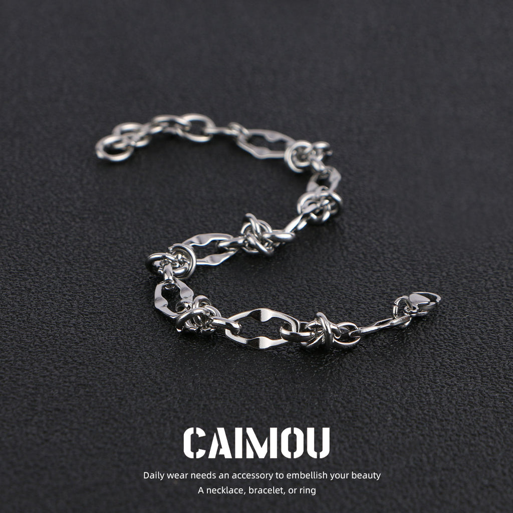 Lip Link Cuban Bracelet (Silver)