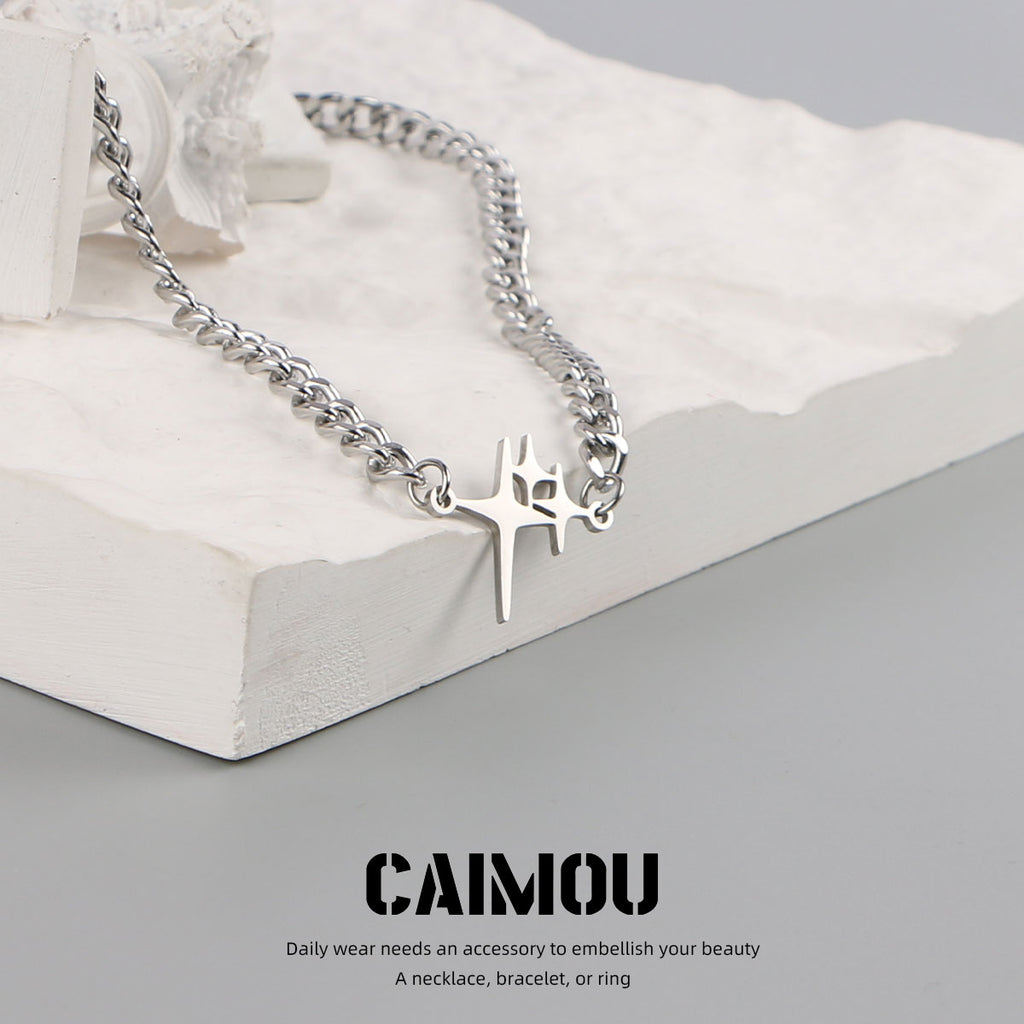 Multi-Star Curb Choker Necklace