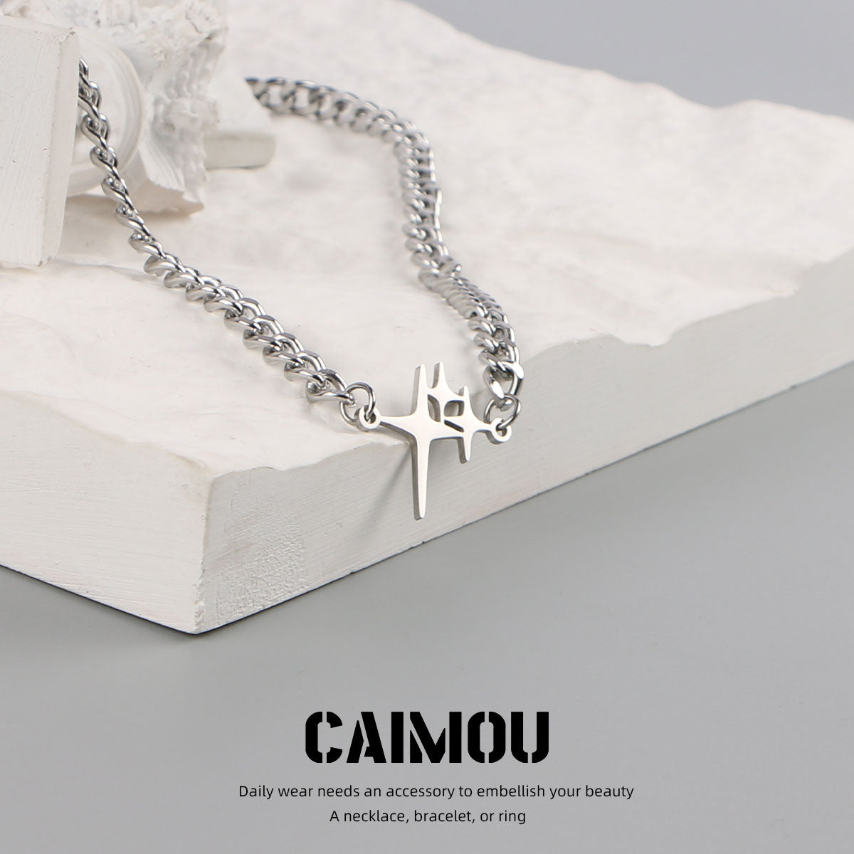 Multi-Star Curb Choker Necklace