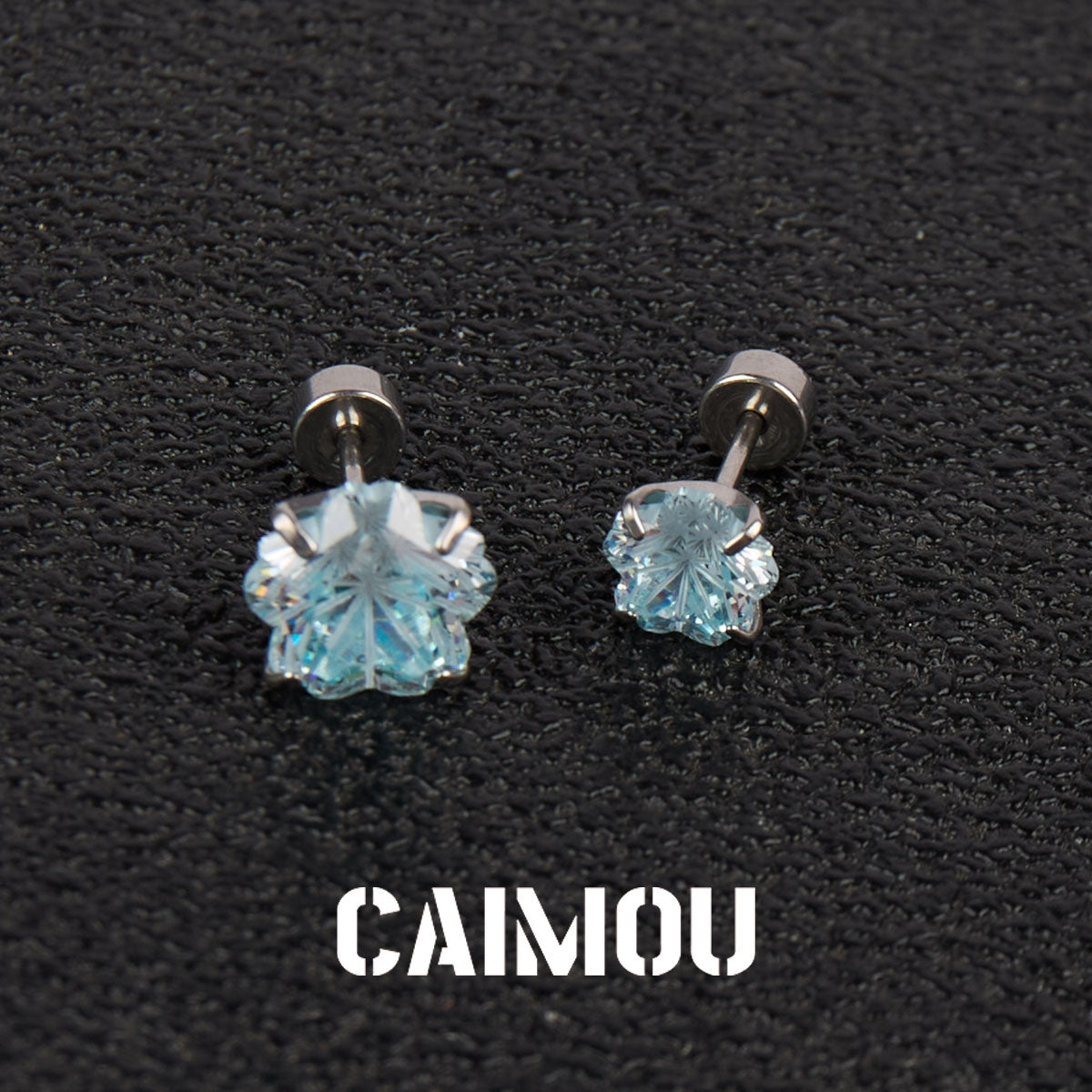Sakura Cut Flower Zircon Stud Earrings