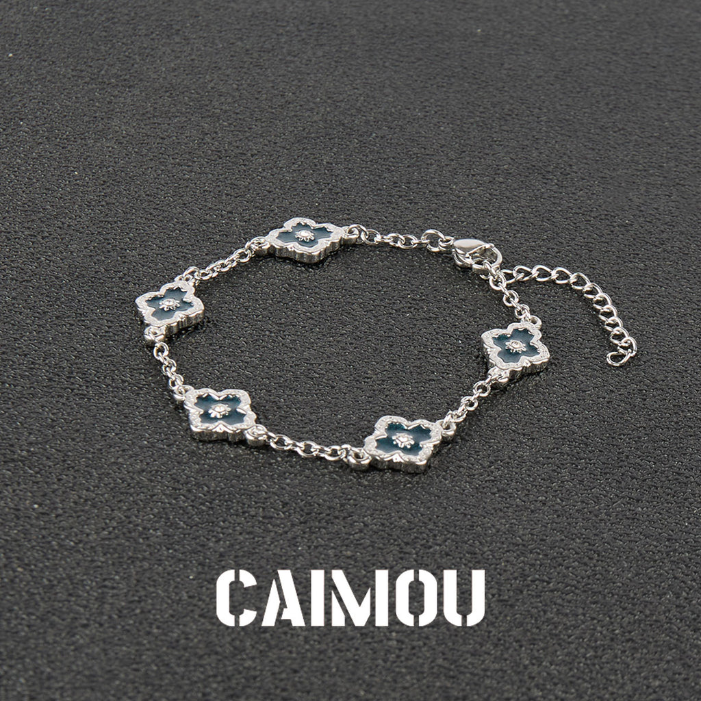Stainless Steel Cross Flower Bracelet