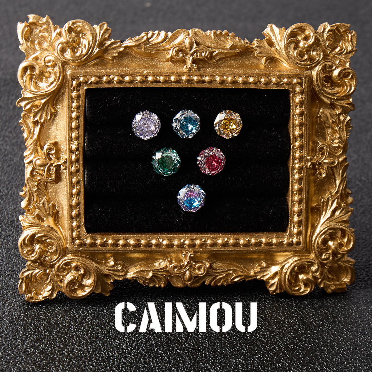 Rose Cut Zircon Stud Earrings