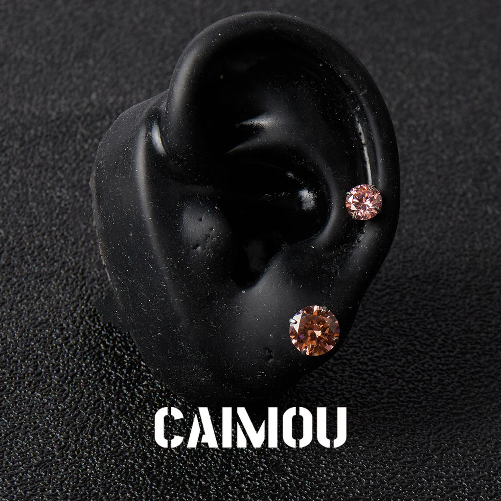 8 Hearts & 8 Arrows Round Zircon Stud Earrings