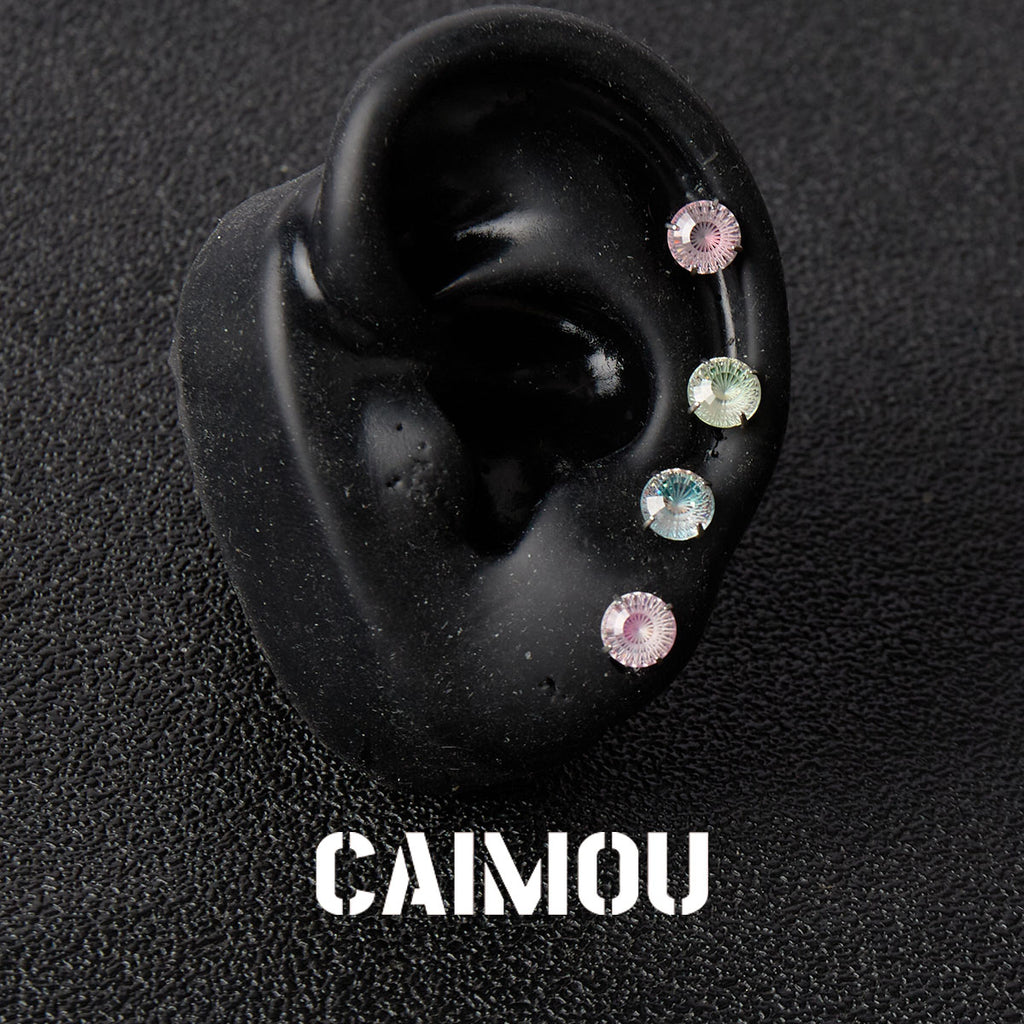 Ferris Wheel Cut Zircon Stud Earrings