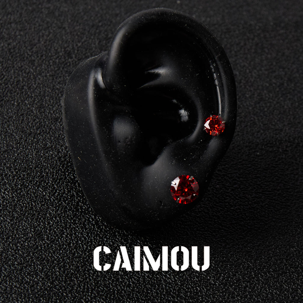8 Hearts & 8 Arrows Round Zircon Stud Earrings