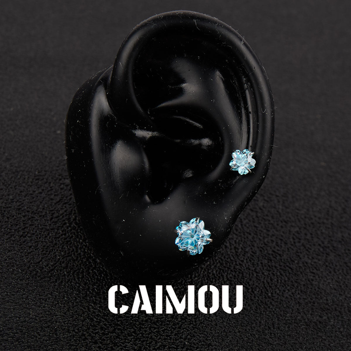 Sakura Cut Flower Zircon Stud Earrings