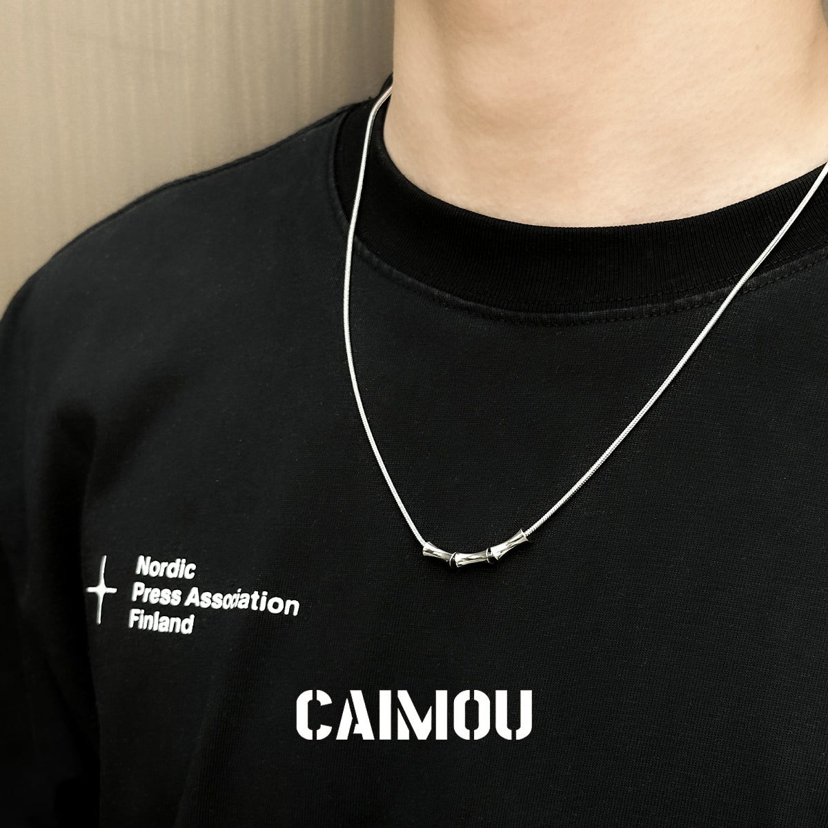 Bamboo Joint Pendant Snake Chain Choker