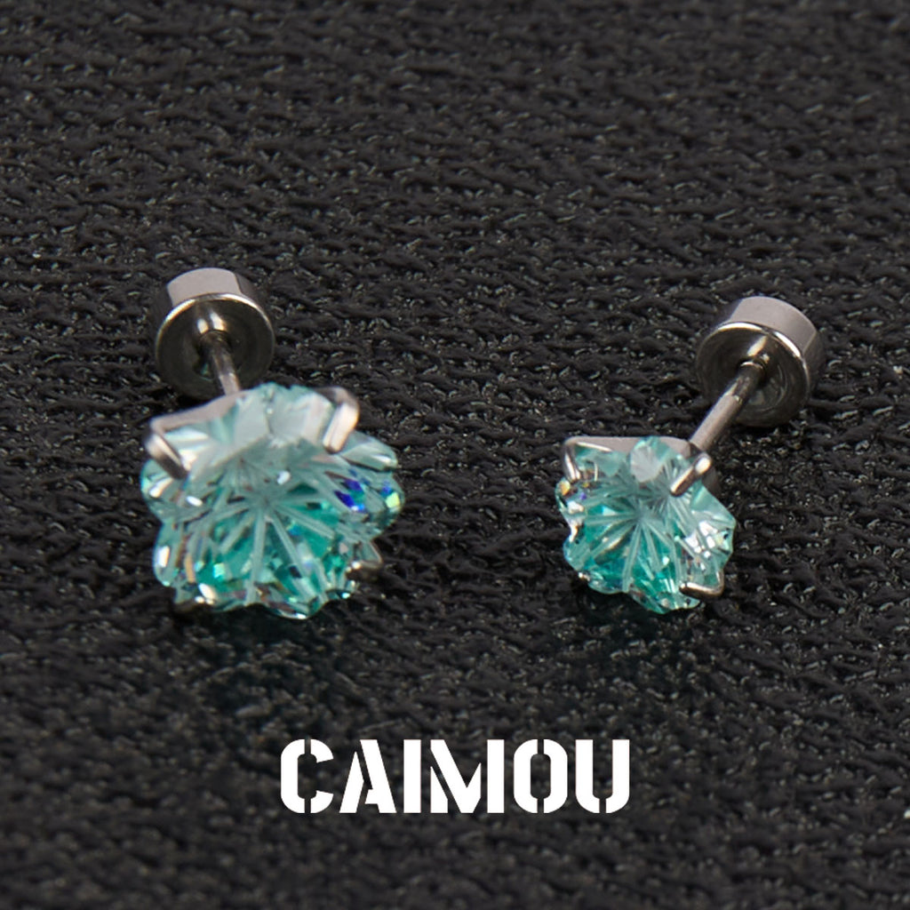 Sakura Cut Flower Zircon Stud Earrings