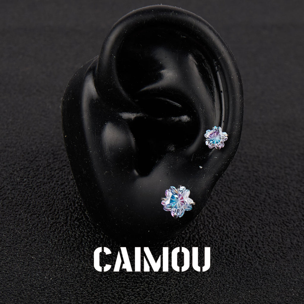 Sakura Cut Flower Zircon Stud Earrings