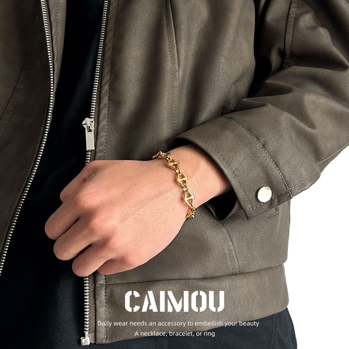 Geometric Rhombus Link Bracelet
