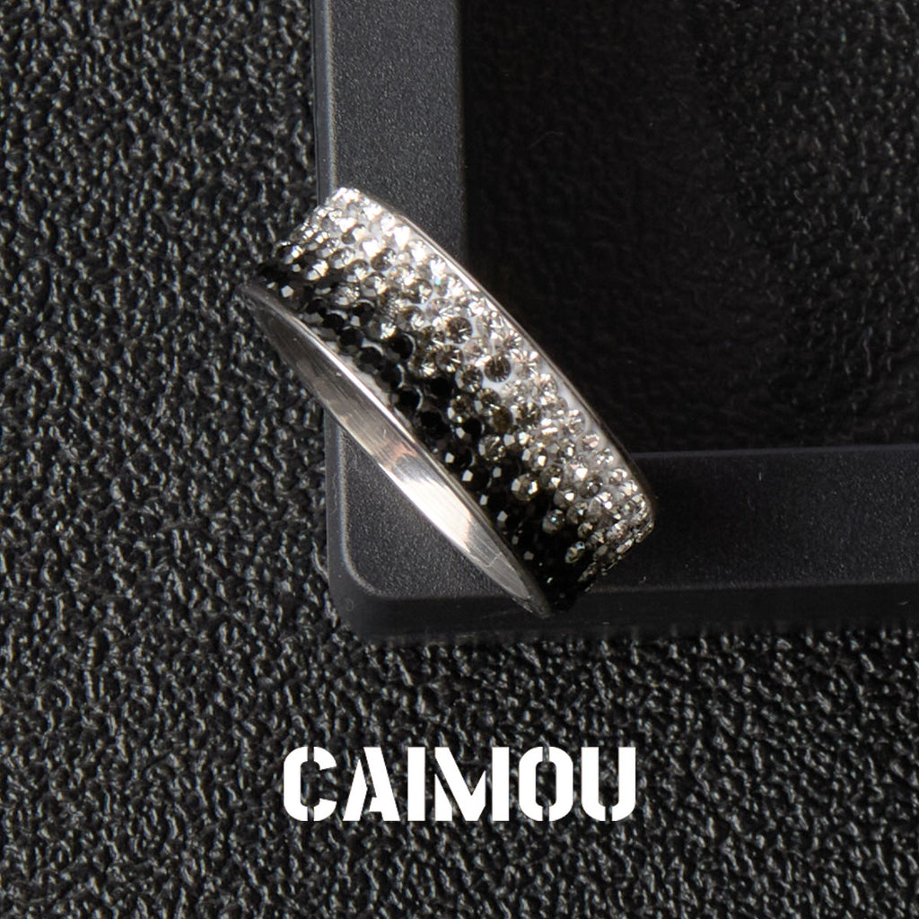 Gradient Crystal Wide Band Ring