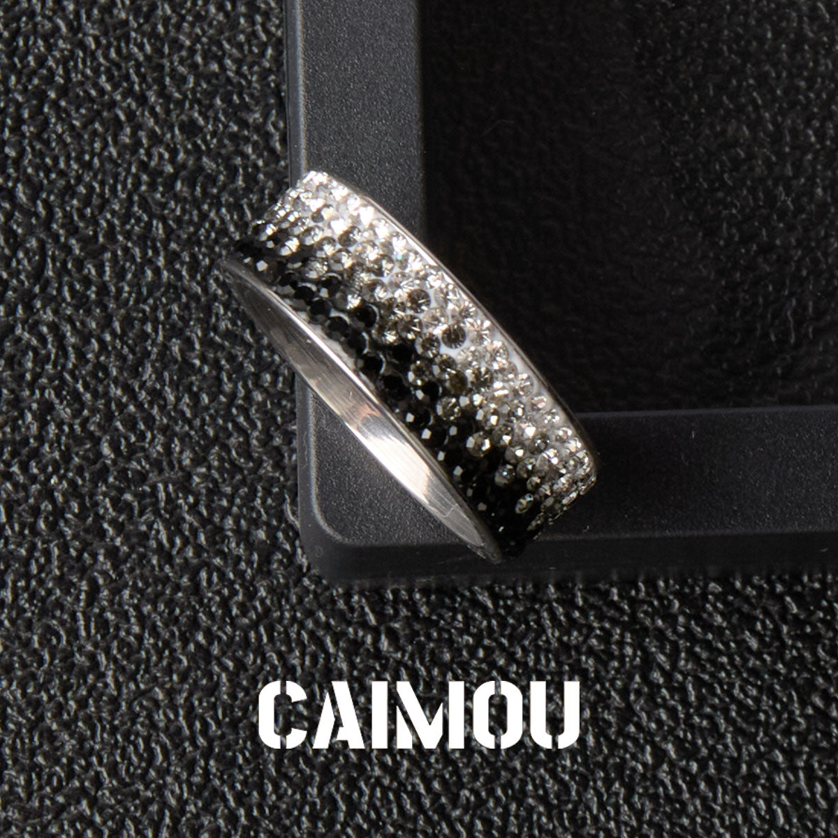 Gradient Crystal Wide Band Ring