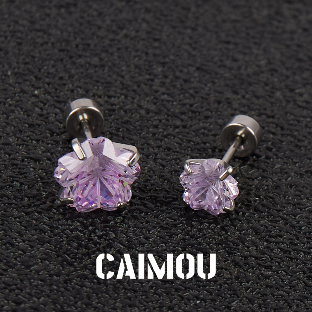 Sakura Cut Flower Zircon Stud Earrings