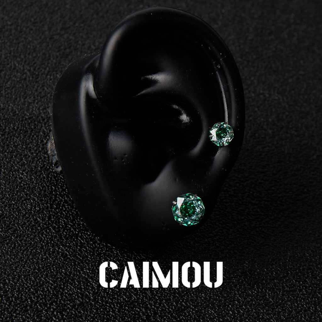 Rose Cut Zircon Stud Earrings