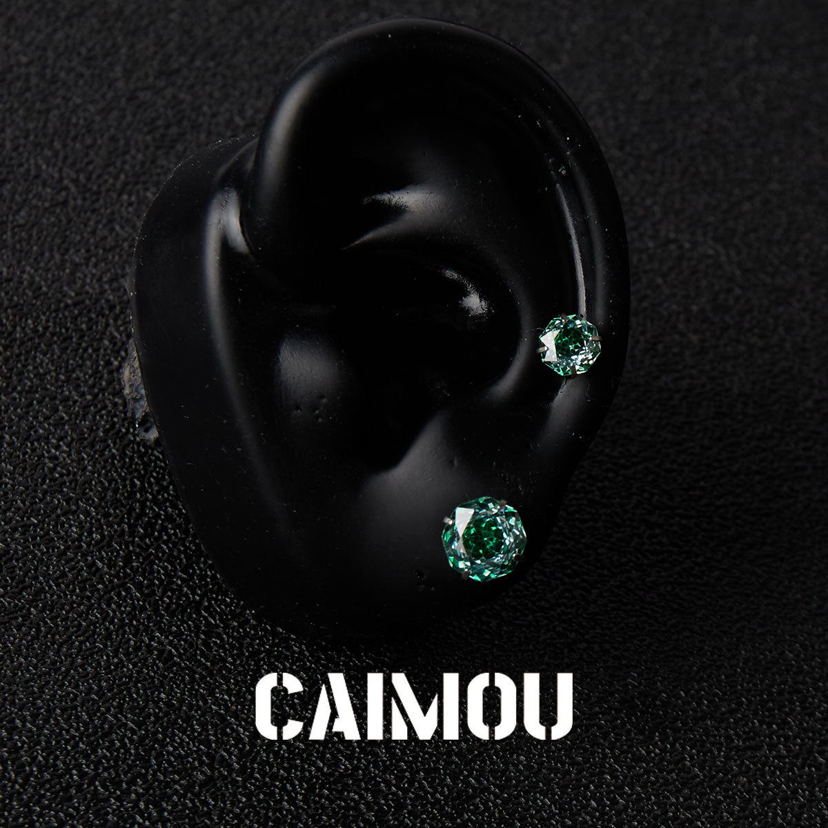 Rose Cut Zircon Stud Earrings