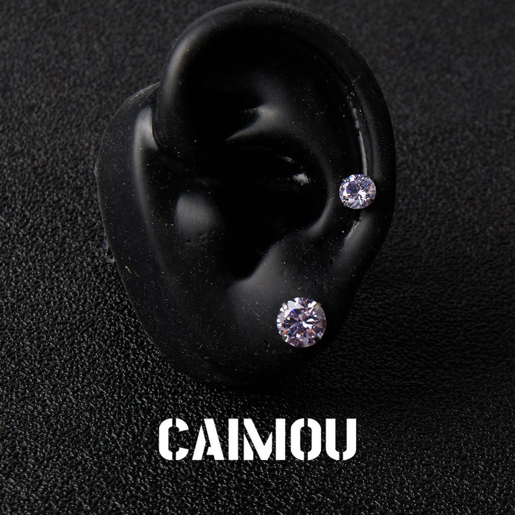 8 Hearts & 8 Arrows Round Zircon Stud Earrings