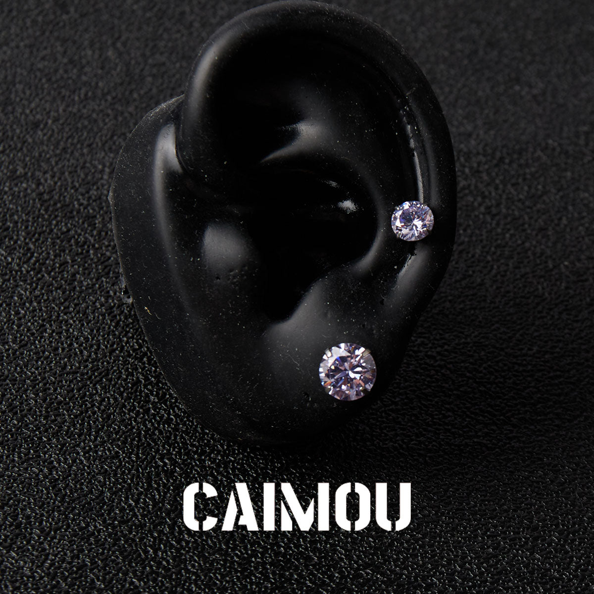 8 Hearts & 8 Arrows Round Zircon Stud Earrings