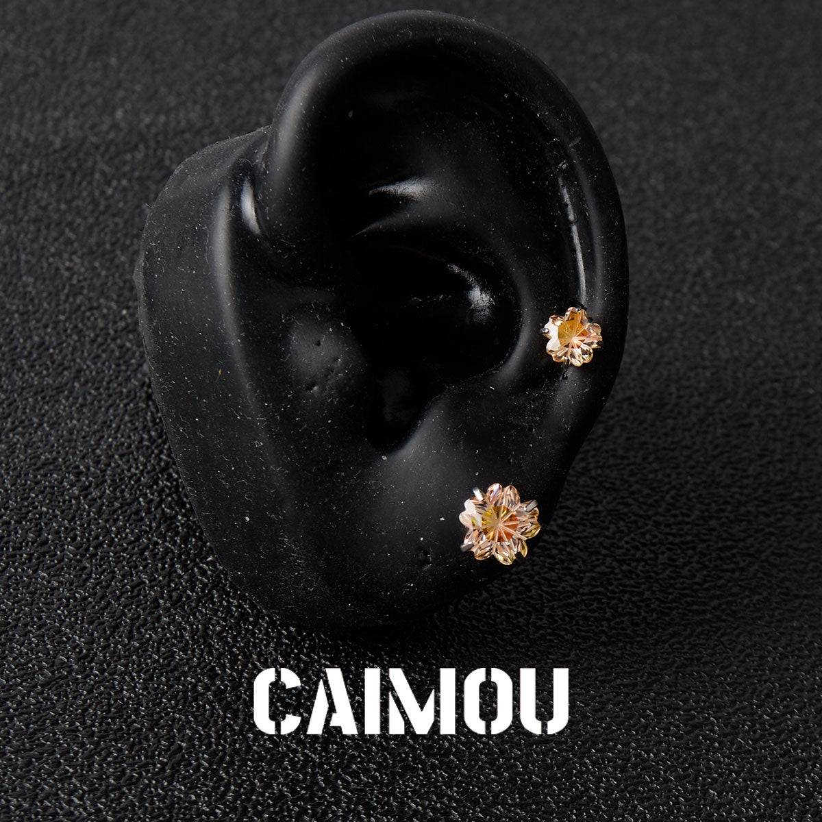 Sakura Cut Flower Zircon Stud Earrings
