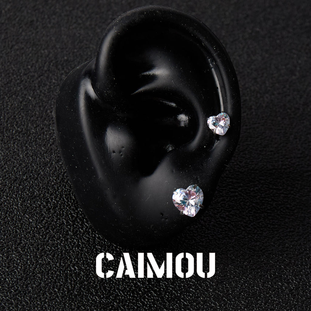 Heart Cubic Zirconia Stud Earrings