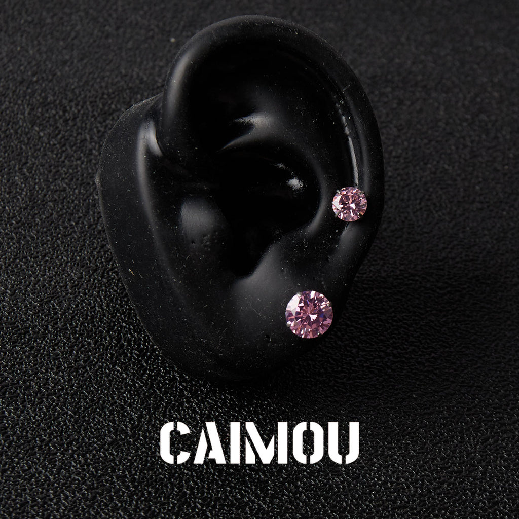 8 Hearts & 8 Arrows Round Zircon Stud Earrings