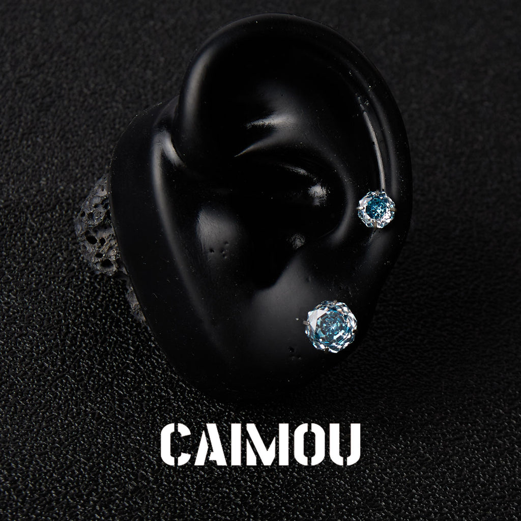 Rose Cut Zircon Stud Earrings