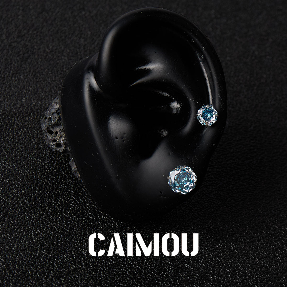 Rose Cut Zircon Stud Earrings