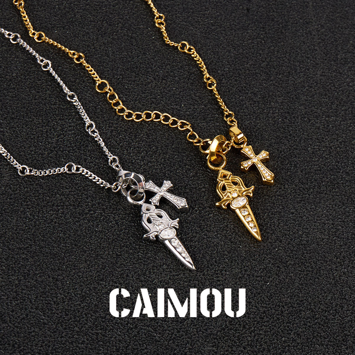 Sword & Cross Pendant Necklace