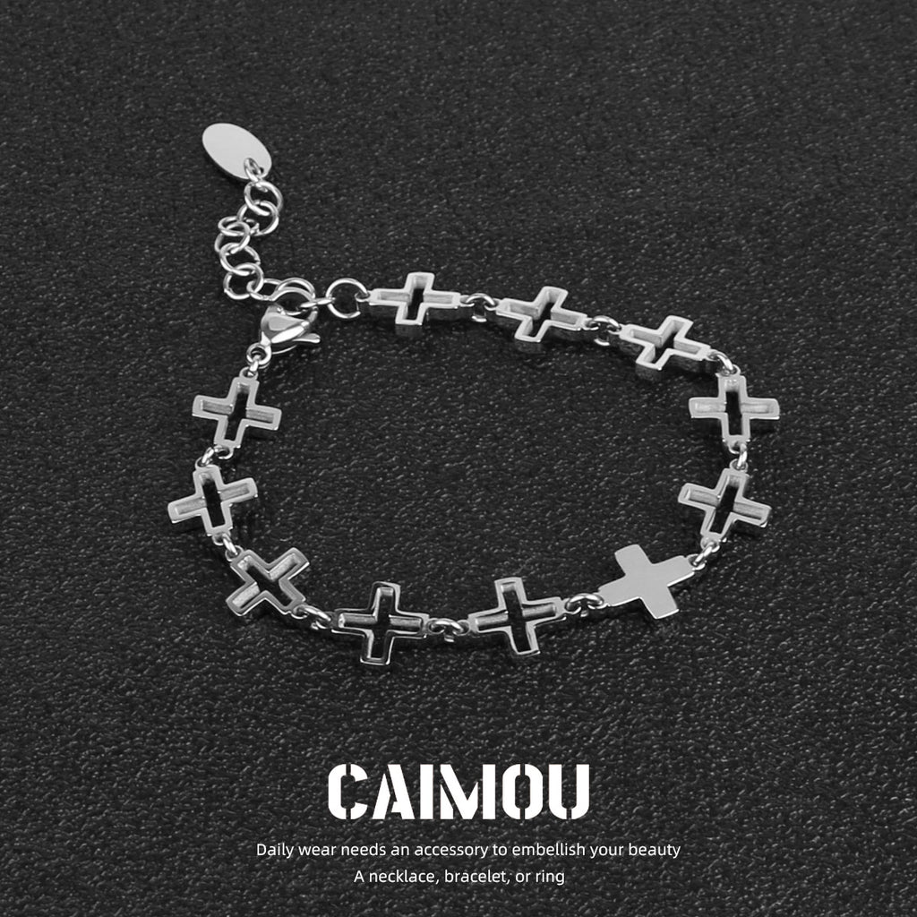 Openwork cross bracelet