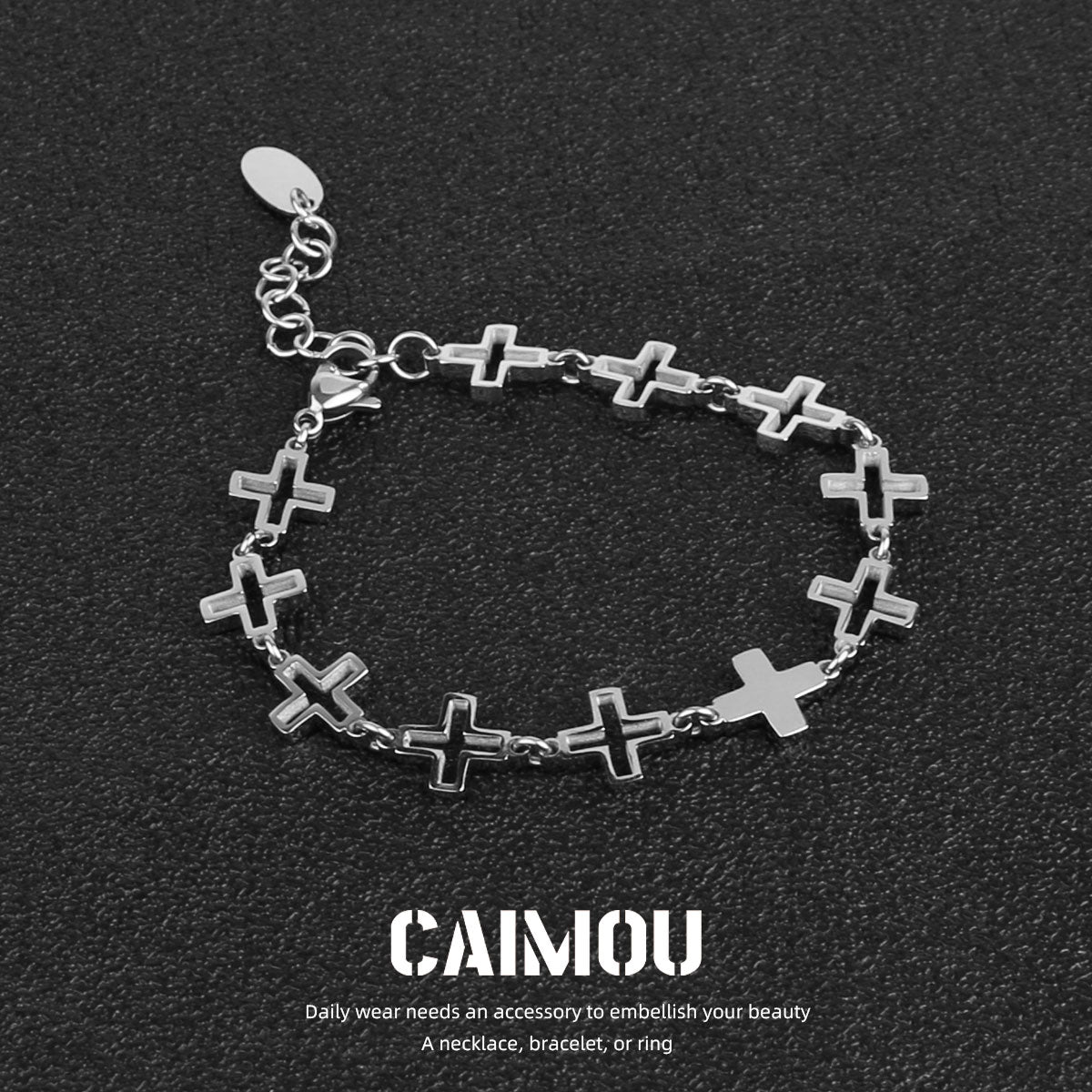 Openwork cross bracelet