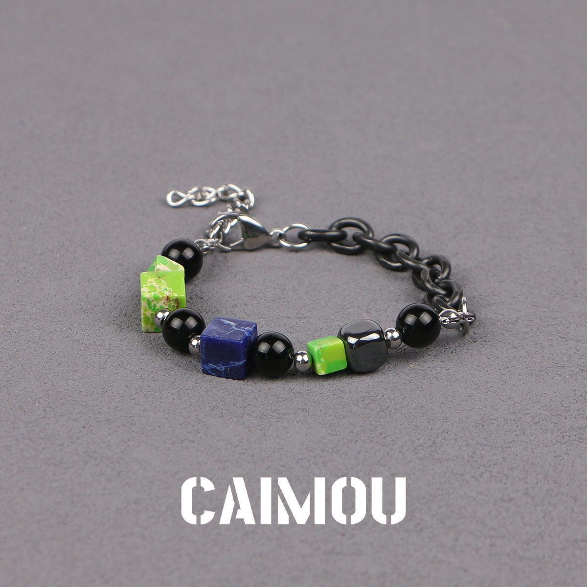 Colorful square black pearl bracelet