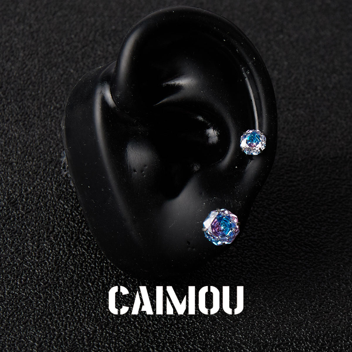 Rose Cut Zircon Stud Earrings
