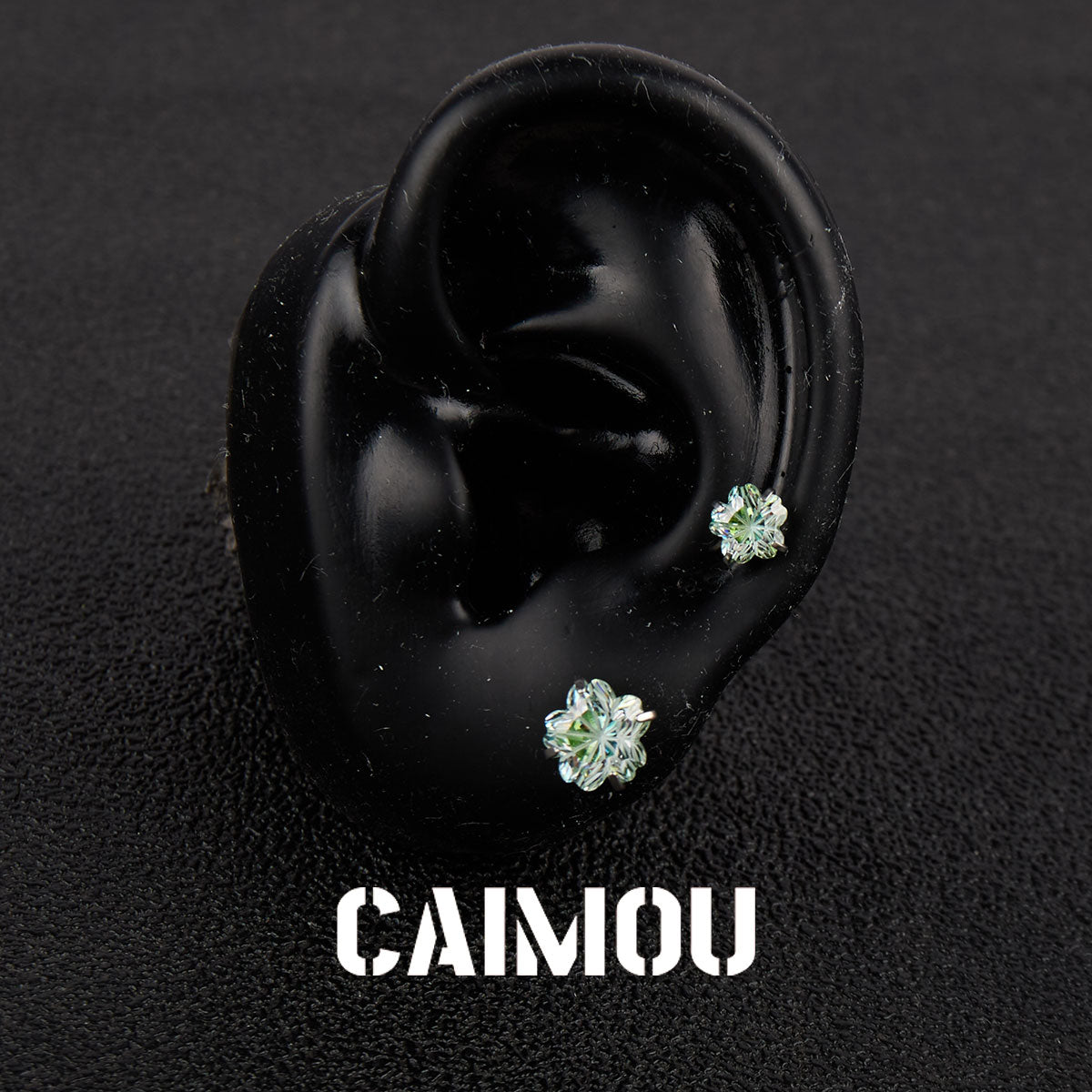 Sakura Cut Flower Zircon Stud Earrings