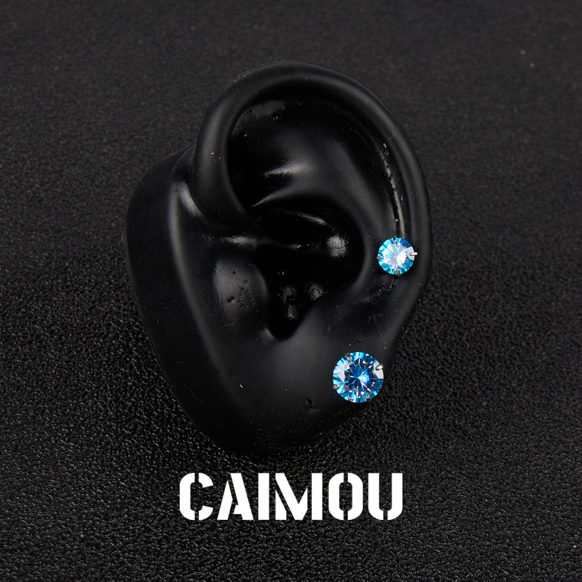 Color Plated Eight Arrows Round Zircon Stud Earrings