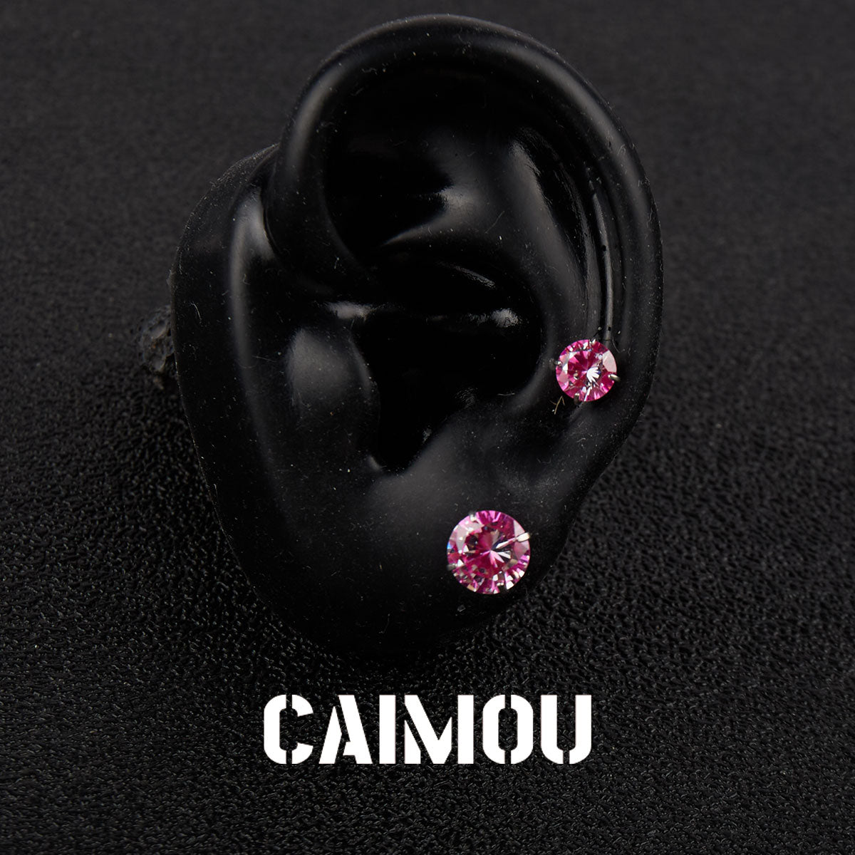 Color Plated Eight Arrows Round Zircon Stud Earrings