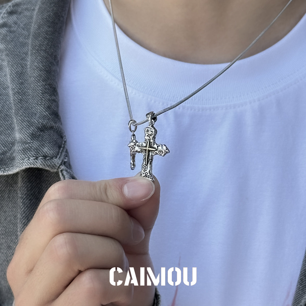 ✝️🔤Letter Double Cross Necklace