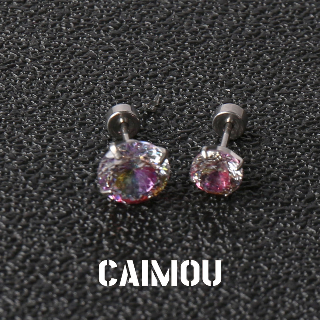 Bird's Nest Cut Zircon Stud Earrings