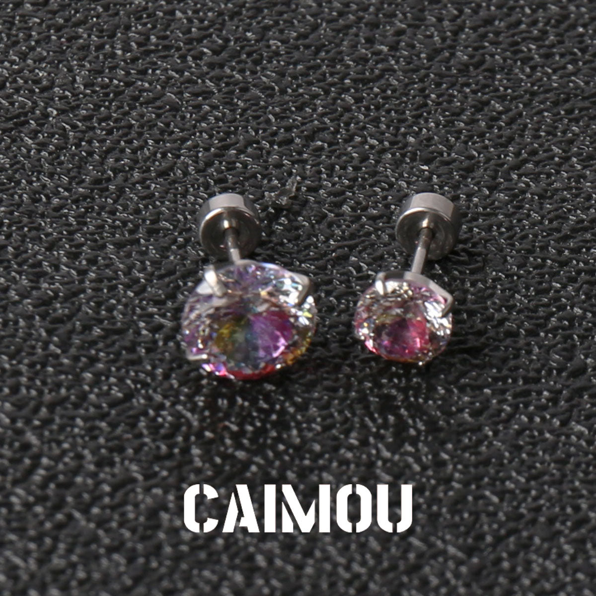 Bird's Nest Cut Zircon Stud Earrings