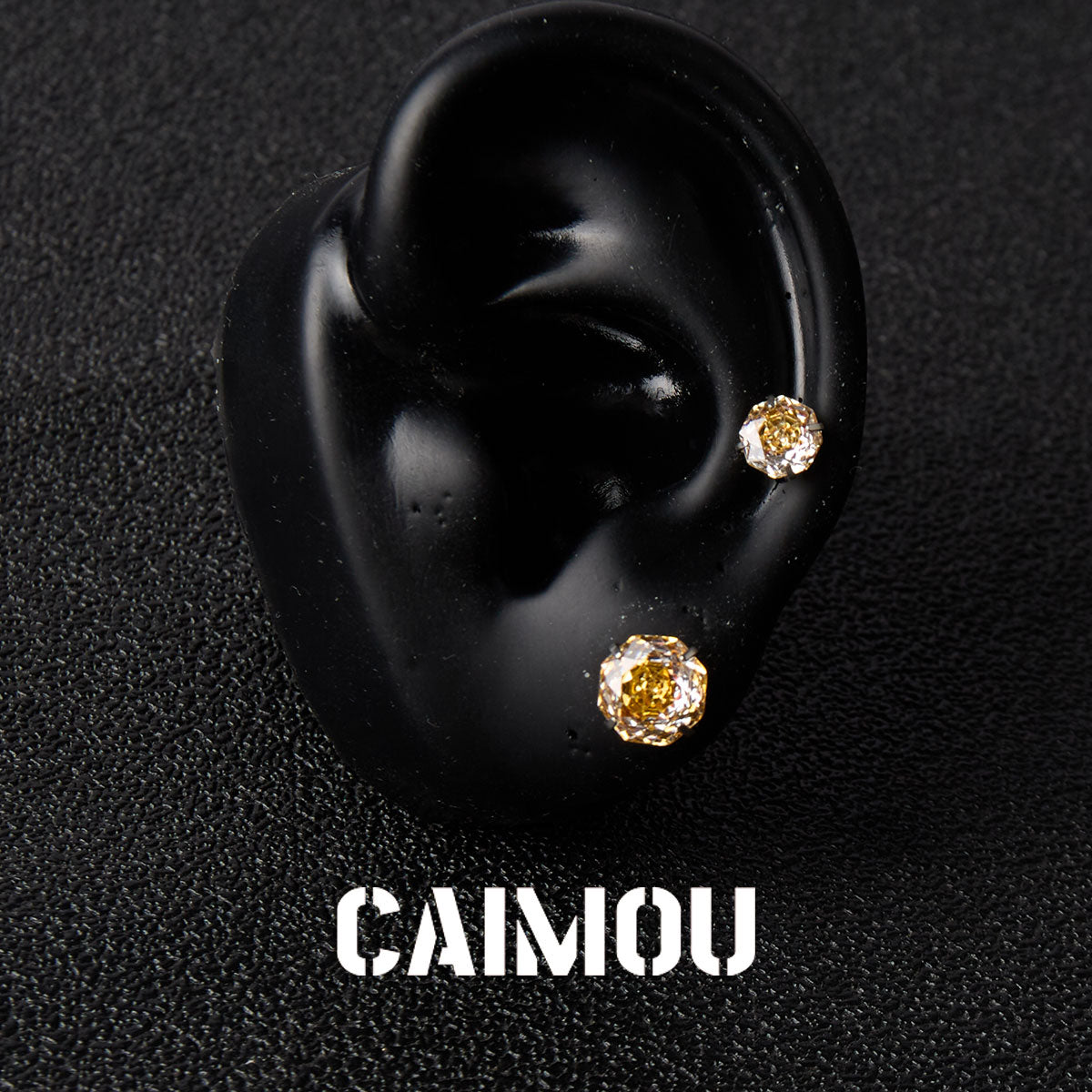 Rose Cut Zircon Stud Earrings